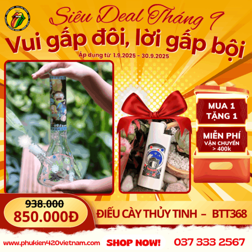 Điếu Cày Thủy Tinh Vivid - BTT368